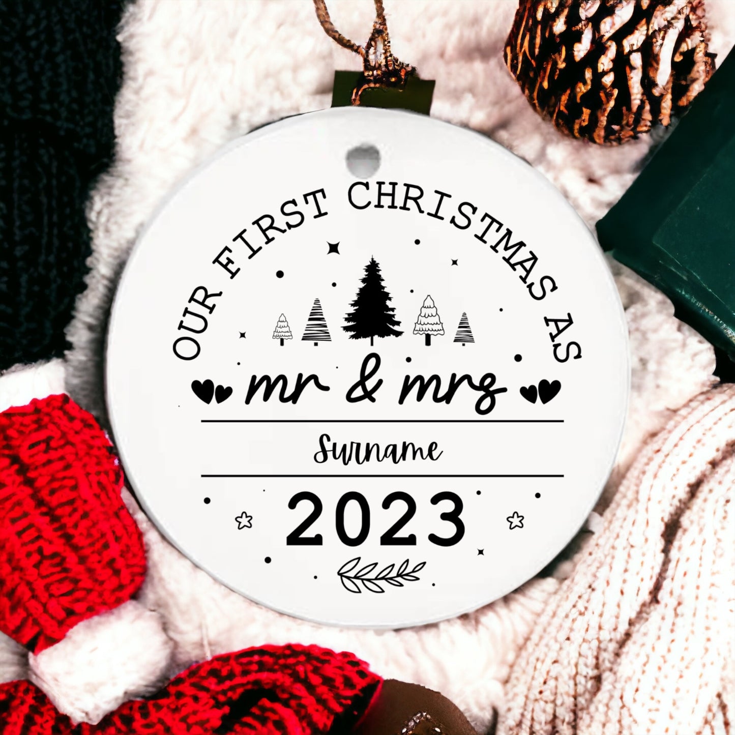 Personalised First Christmas as ‘Mr & Mrs’ Tree Decoration